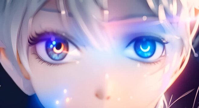 Captivating Anime Eye with Magical Light Seamless Loop Background 4K