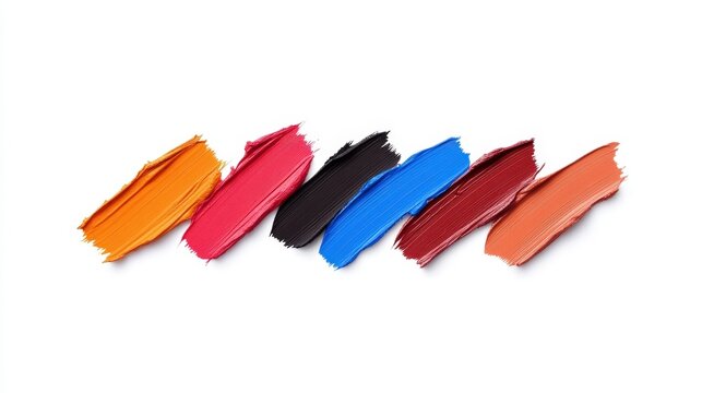 Vibrant Display of Four Distinct Paint Colors Blending on a Pristine White Background Creating a Dynamic and Artistic Visual Experience for Creativity