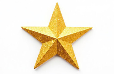 Golden star, isolate on white background.