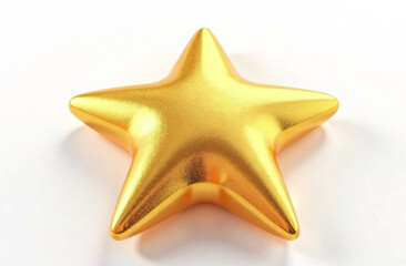 Golden star, isolate on white background.