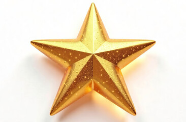 Fototapeta premium Golden star, isolate on white background.