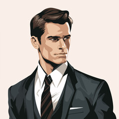 Professional male businessman profile portrait for business use