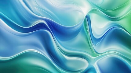 Fototapeta premium Abstract Blue Green Swirling Wave Pattern Design
