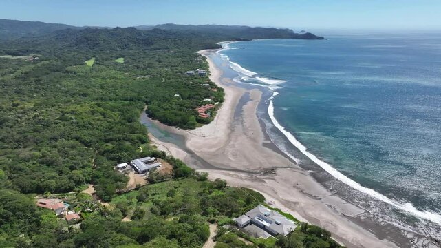 Drone View of Panga Drops, surf break in Nicaragua. Iguana and Panga Drops