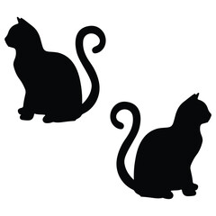 Cat Silhouette, Cat paw Vector Silhouette, Cat face cartoon Silhouette, Cat illustration, Cat icon Silhouette, Cat paw Silhouette illustration