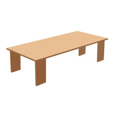 wooden table isolated on white