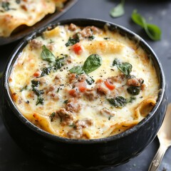 Creamy Sausage and Spinach Lasagna Soup