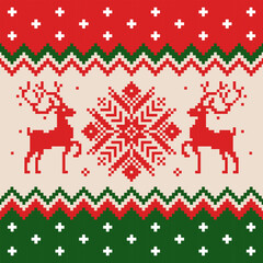 Pixel art pattern Christmas design for fabric and for all business