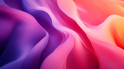 Fototapeta premium Colorful abstract waves blending in vibrant hues of pink and purple.