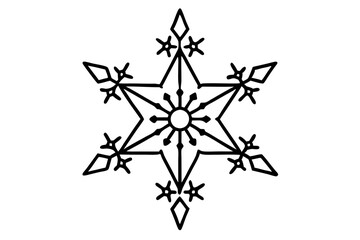 Fototapeta premium Christmas Star with Snowflakes Icon - Vector Graphic Design (SVG)