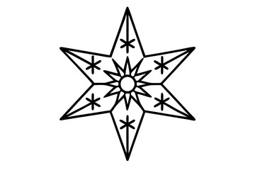 Fototapeta premium Christmas Star with Snowflakes Icon - Vector Graphic Design (SVG)