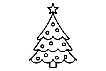 Christmas Tree with Ornaments Icon - Vector Graphic Design (SVG)