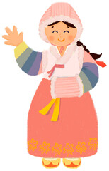 인사하는 소녀 스탠다드