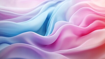Fototapeta premium Flowing fabric in soft pink and blue tones, creating a dreamy effect.
