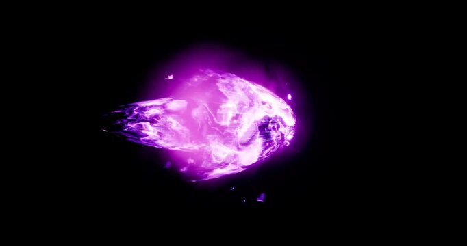 purple energy shot effect on black background