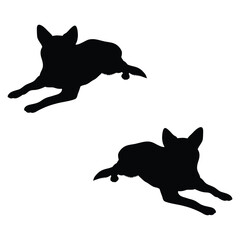 Cattle dog Silhouette, Cattle dog Vector Silhouette, Cattle dog cartoon Silhouette, Cattle dog illustration, Cattle dog icon Silhouette, Cattle dog Silhouette illustration