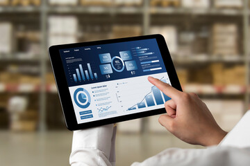 Business data dashboard provide business intelligence analytic for marketing strategy planning snugly with big data set to analyze customer demands and foreseeing business future