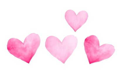 Obraz premium Watercolor Hearts Valentine's Day Love Romance AI Art