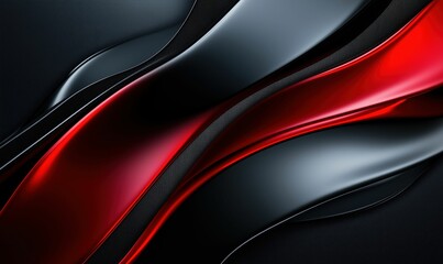 Obraz premium Texture of liquid red glass on a black background, abstract wavy background