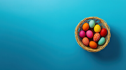 A Digital Ad For "Happy Easter" On A Social Media Platform Or A Banner For Web Design Or Print Poster Template Or Easter Promotion, With Large Copy Space.