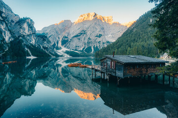 Sunset in Lago di Braies