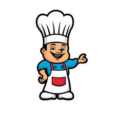 chef with a tray logo mascot