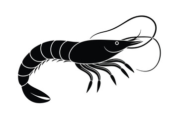 shrimp vector silhouette, shrimp icon vector, Sea lobster. EPS File