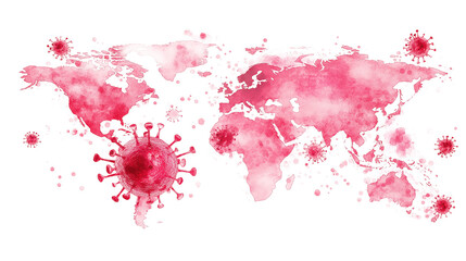 Fototapeta premium Covid virus variant over the world Gamma isolated on a white background
