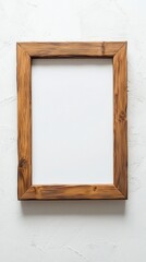 Wooden frame with blank space for artwork or photographs in a minimalistic interior setting