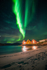 Beatifull Aurora in Sommar&oslash;y Norway