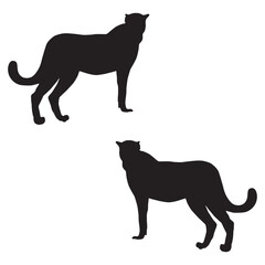 Cheetah Silhouette, Cheetah Vector Silhouette, Cheetah cartoon Silhouette, Cheetah illustration, Cheetah icon Silhouette, Cheetah Silhouette illustration
