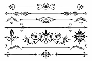 western themed design elements. Elegant Divider Ornaments Vector Illustration. Dividing line vector graphics illustration