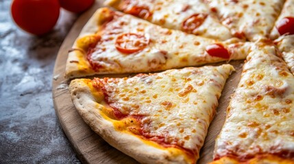 Freshly Sliced Pizza with Melted Cheese