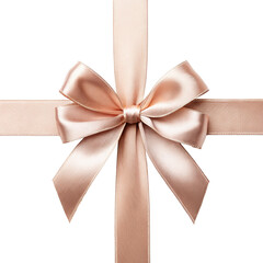 cream gift bow, png, transparent background