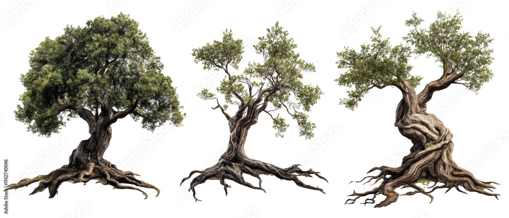 Poster Ancient Trees with Twisted Branches and Roots
