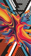 Fototapeta premium Dynamic bright lines abstract background stripes with fluid colors liquid gradients vector illustration for wallpaper banner background card book illustration landing page