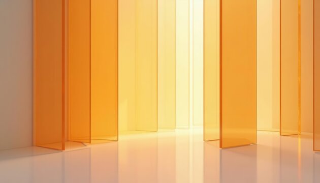 Stacked transparent 3D glass panels with soft light and subtle iridescent reflections in the style of glassmorphism