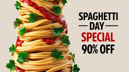 Celebrate spaghetti day with 90% off specials at your favorite italian eatery gourmet pasta festive dining atmosphere