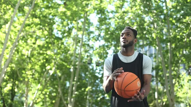 Basketball player getting ready to shoot a free throw