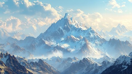 Mountains: A majestic mountain background showcasing towering peaks and rugged landscapes, ideal for adventure, travel, or wilderness-themed designs. 