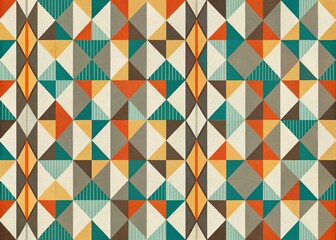 Mid Century Modern Geometric Seamless Pattern, Abstract Minimalist Textile Print Design for Fashion & Decor