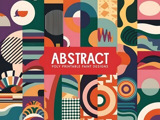 Abstract poly printable paint retro vintage backgrounds