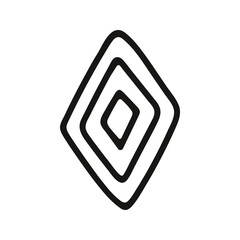 Hand drawn abstract rhomb repeat geometric element for nordic design
