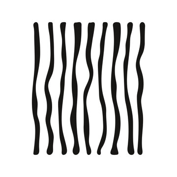 Hand drawn wavy stripes pattern. Minimal geometric repeat wobbly lines for wallpaper, textile