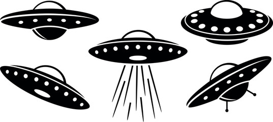 Flying saucer logo. Isolated flying saucer on white background © oleg7799