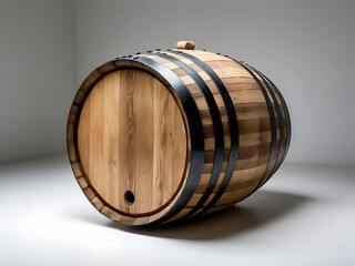 Wooden barrel isolated on white background, png