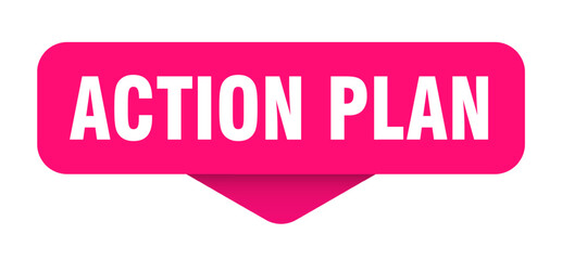 ACTION PLAN button, label, banner, sign