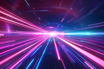 abstract futuristic background with glowing lines and bokeh. 3d rendering
