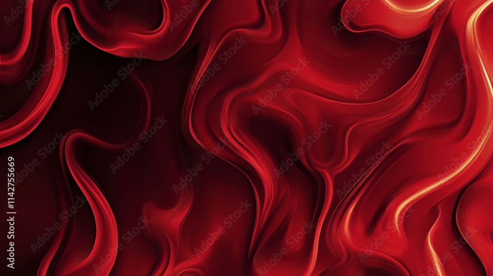 Poster abstract, background red fluid texture with smooth wave, background and gradients.