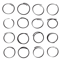 Circle line sketch icon. Doodle circle. Hand drawn circles. Circular scribble doodle circle vector illustration on isolated background.